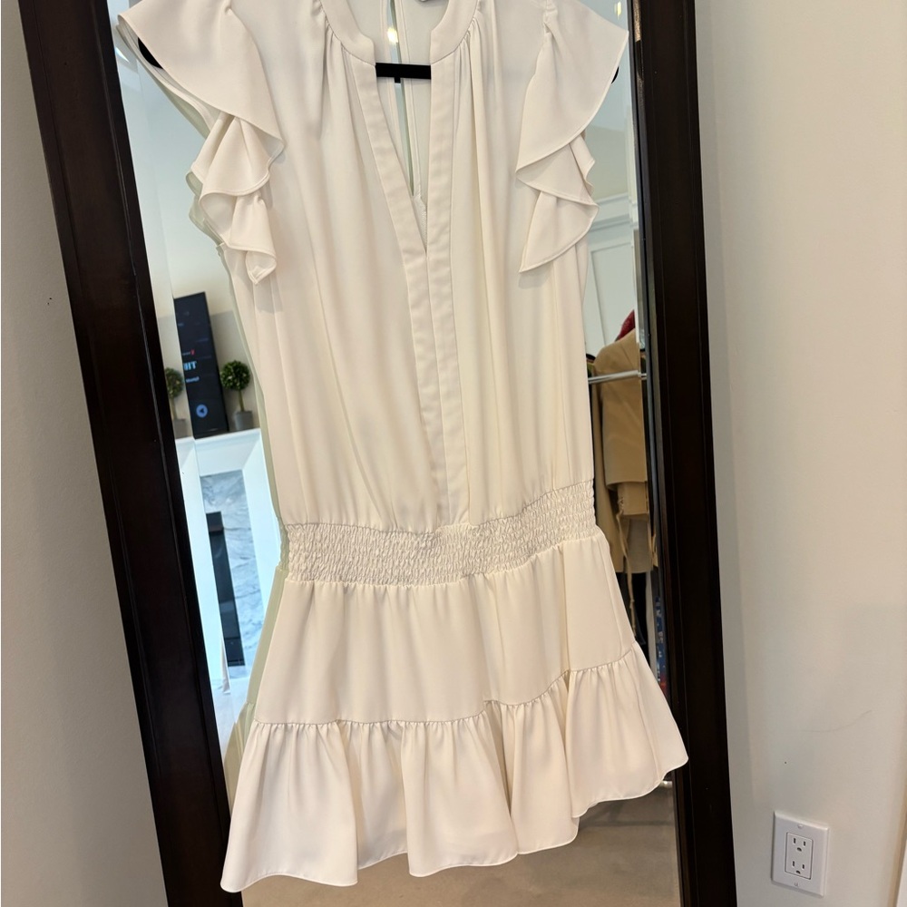 Amanda Uprichard White Ruffle Mini Dress